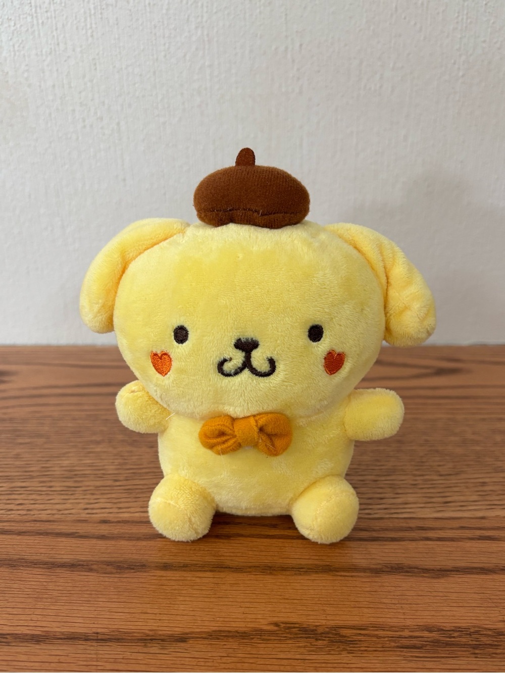 Sanrio Pompompurin Yellow Plush Beret Bow Tie Small Toy Clip On Keychain Bags